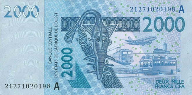 PN116A Ivory Coast W.A.S. A 2000 Francs Year 2021